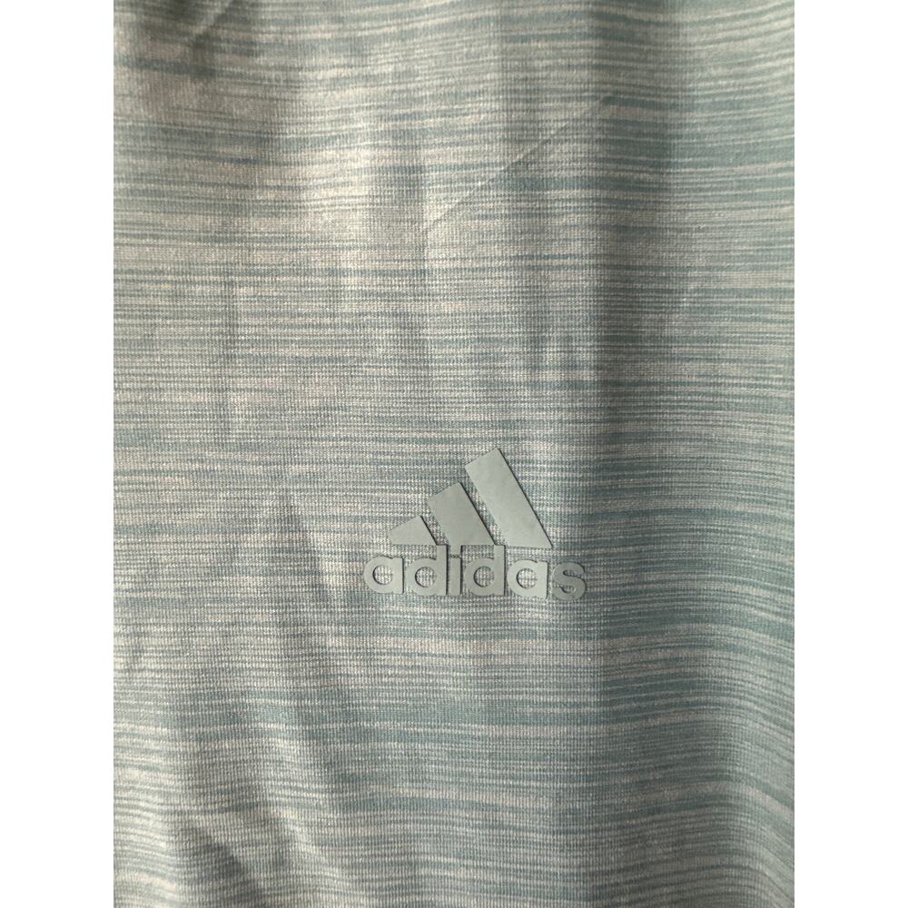 Adidas Shirt Small Adult Green Athletic Stretch V Neck Logo Casual Modern Large - Picture 2 of 7